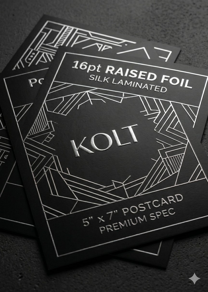 16pt Raised Foil Postcards
