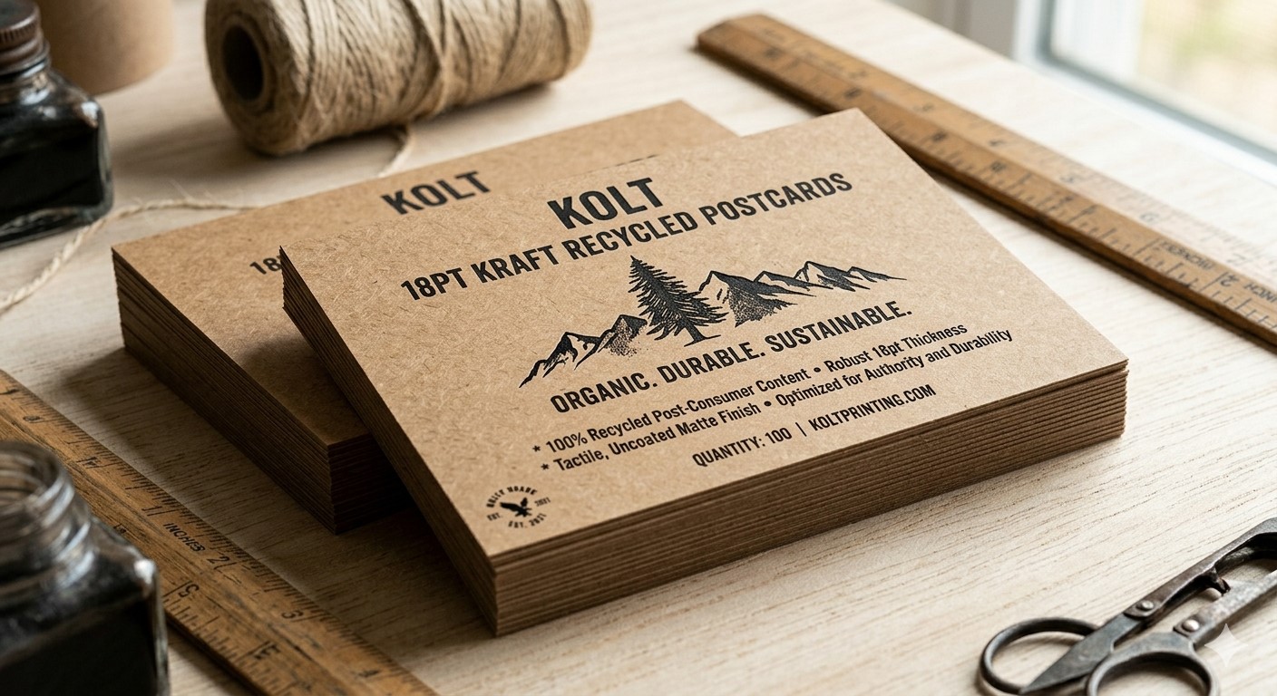 18pt - Natural Kraft Postcards - 100% recycled