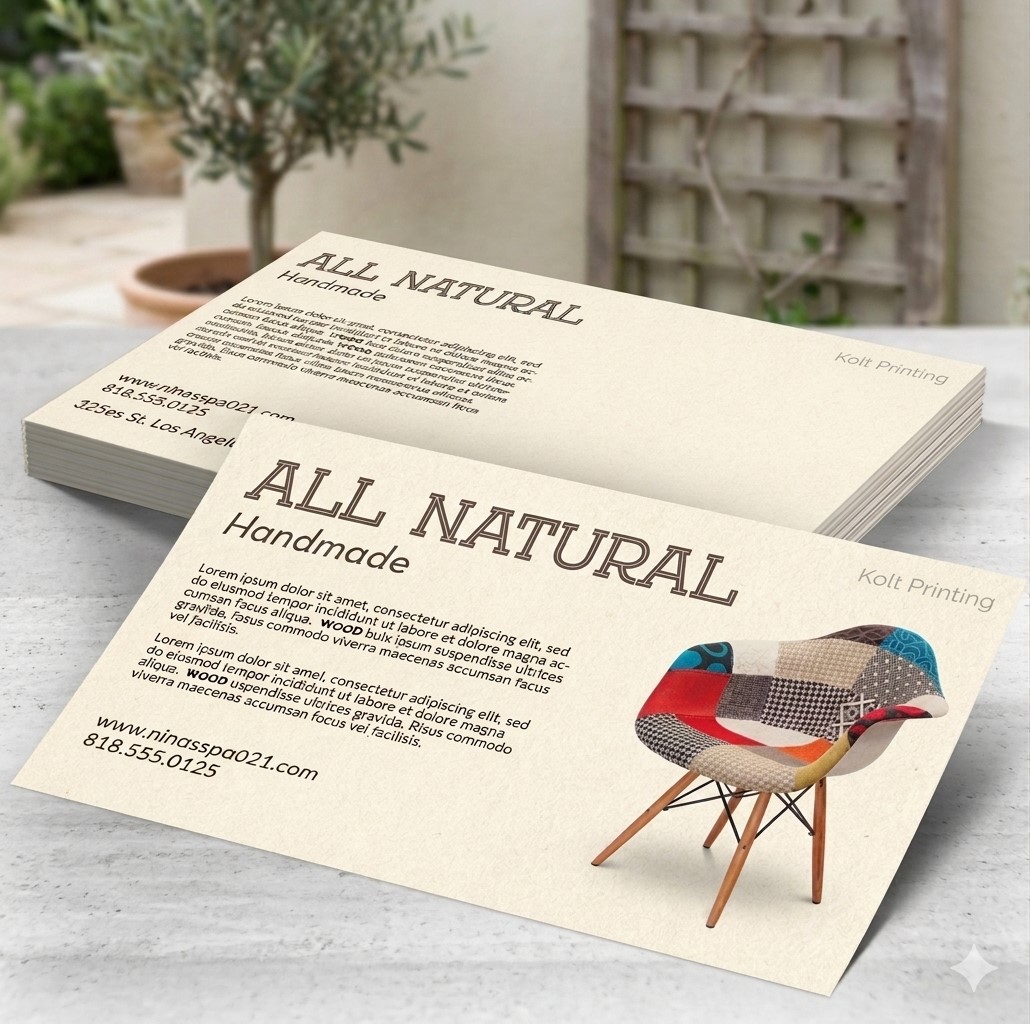 14pt Natural Uncoated Business Cards - Recycled